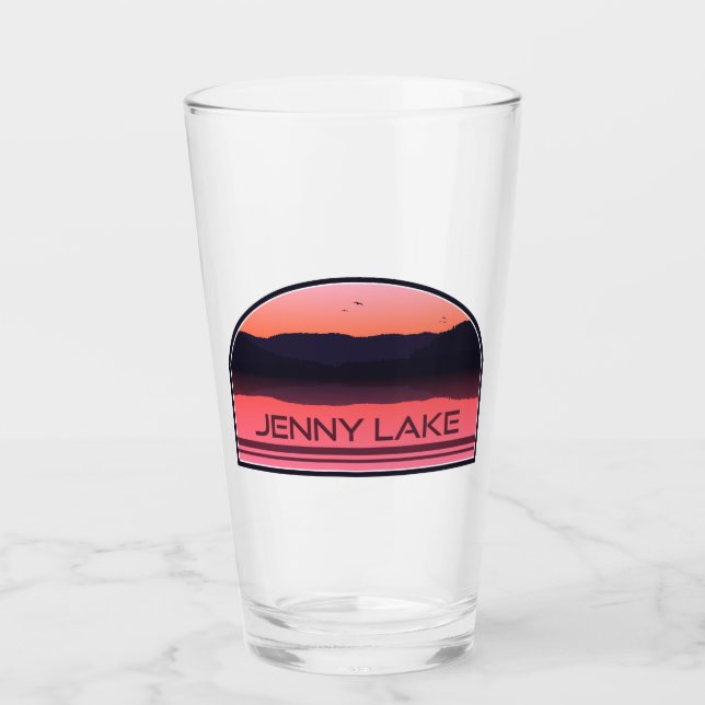 Verre Jenny Lake Grand Teton National Park Red Sunrise (Devant)