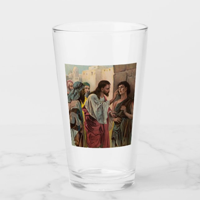 Verre Jésus Christ guérir l'aveugle (Devant)