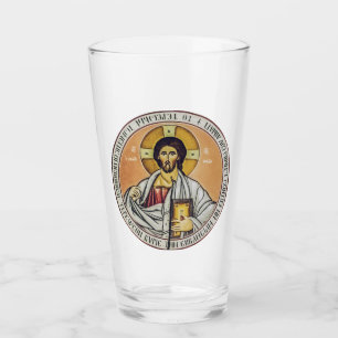 Verre Jésus-Christ Pantocrator Art iconographique byzant