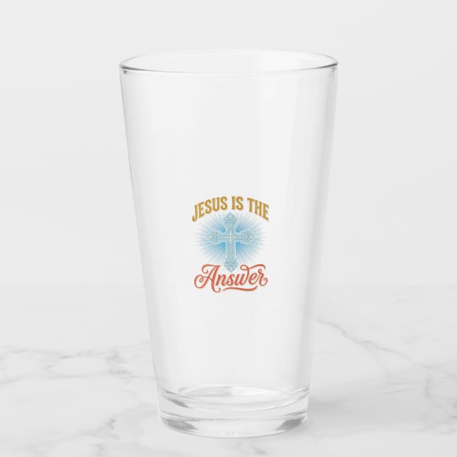 Verre Jésus Est la Réponse Croix Chrétienne Conception V (Devant)