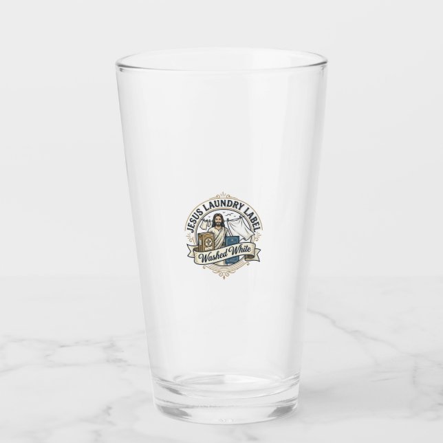 Verre Jesus Étiquette De Linge Lavé Blanc Jesus Linge La (Devant)