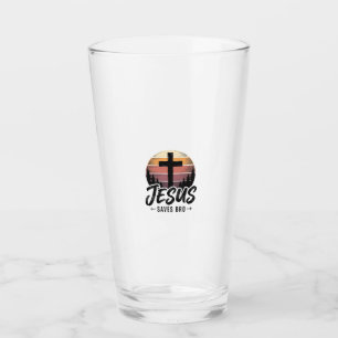 Verre Jésus Sauve Frère Vintage Chemise Croix Chrétienne