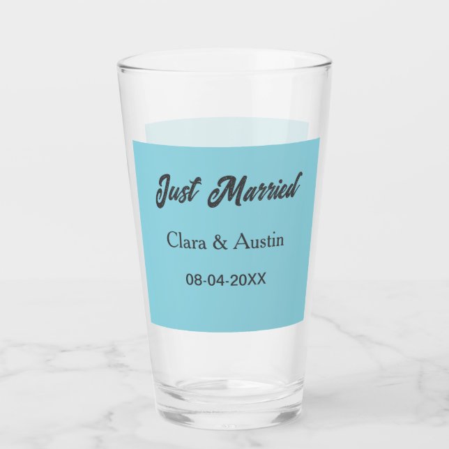 Verre Jeunes mariés ajoutez nom couple date année simula (Devant)