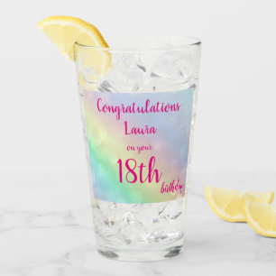 Verre Joli 18e anniversaire personnalisé