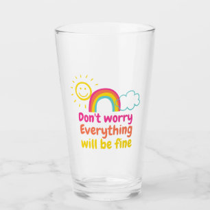Verre Joli arc-en-ciel, soleil et nuage  