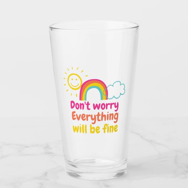 Verre Joli arc-en-ciel, soleil et nuage   (Devant)