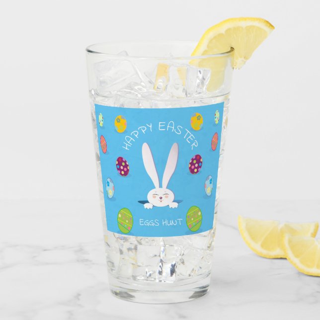 Verre Joli Bunny de Pâques oeufs de chasse printemps de  (Dos glace)