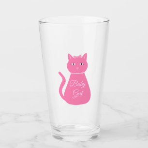 Verre Joli chat fille rose sur mesure
