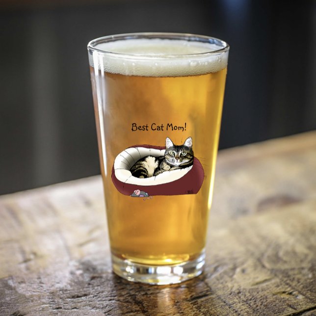 Verre Joli Chat Tigré Vert Fête des Mères (Créateur téléchargé)