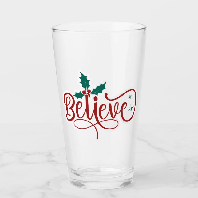 Verre Joli 'Croire' Noël (Devant)