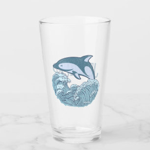 Verre Joli dauphin bleu