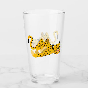 Verre Joli guépard de dessin animé élégant