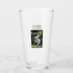 Verre Joli nom de photo de lapin de compagnie vert paste