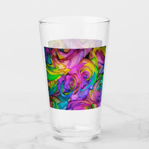 Verre Joli Roses arc-en-ciel rose