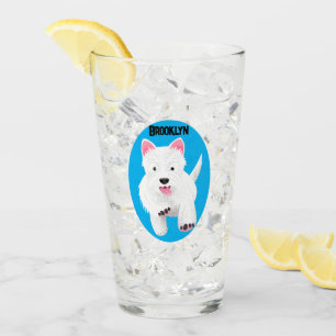 Verre Joli terrier west highland blanc de dessin animé