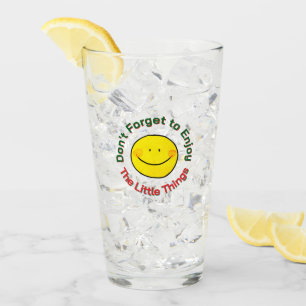 Verre Joli visage jaune heureux Profitez des petites cho