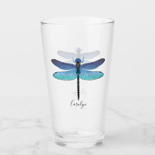 Verre Jolie Bleue Dragonfly Boire Beer Pint Lunettes