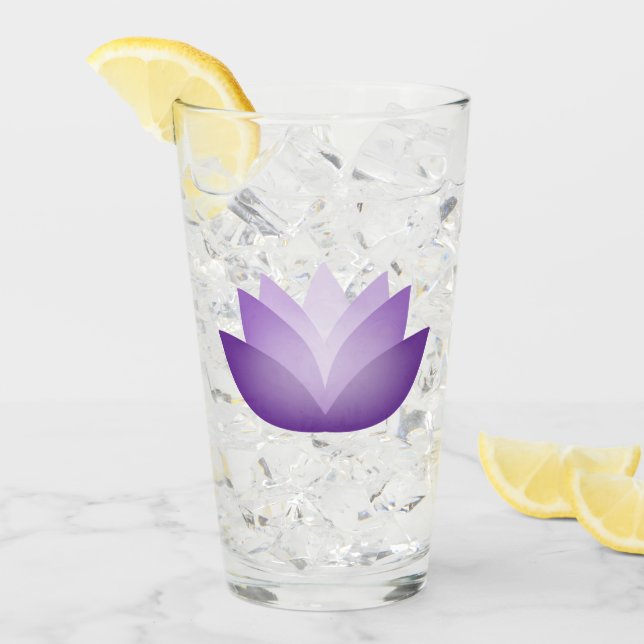 Verre Jolie fleur de lotus pourpre (Devant glace)