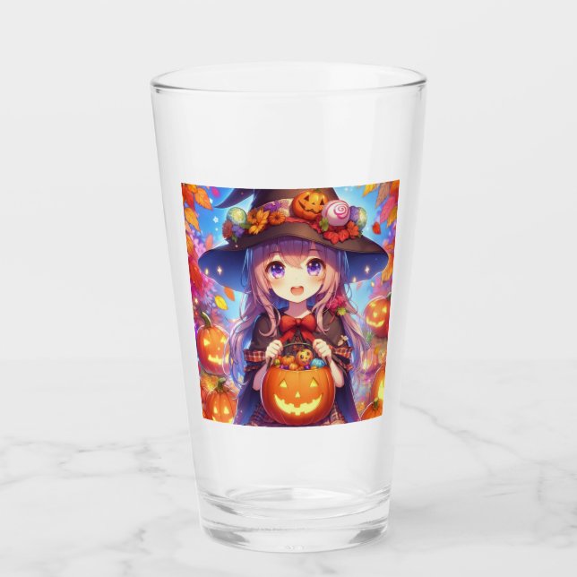 Verre Jolie Sorcière d'Halloween Anime (Devant)
