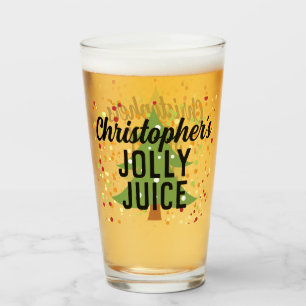 Verre Jolly Juice Funky Nom personnalisé Noël Beer Glass