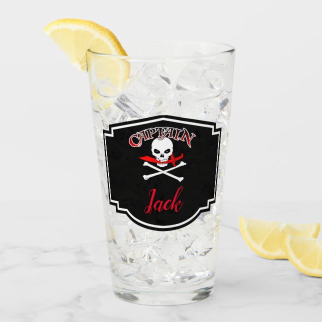 Verre Jolly roger personnalisé (Cutlass) (Devant glace)
