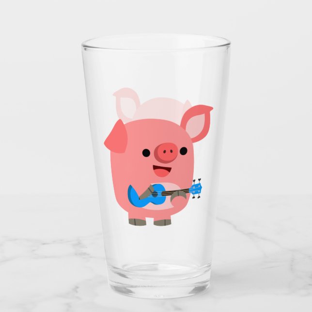 Verre Jouer à Ukulele Tumbler Pig en caricature (Devant)