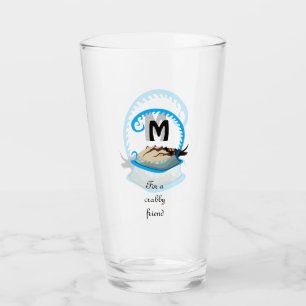 Verre Jouer au crabe dans le monogramme de l'eau
