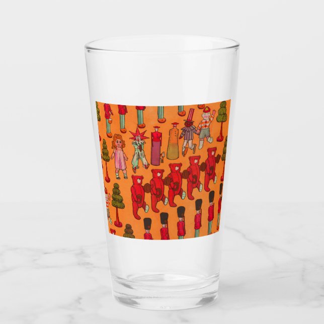 Verre Jouet de Noël vintage Enfants jouent (Devant)