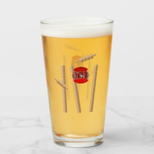 Verre Joueur De Cricket Sur La Balle,