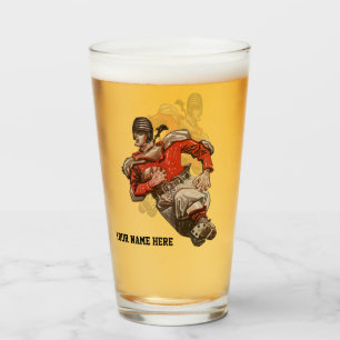Verre Joueur de football américain vintage en train de c