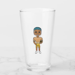 Verre joueur de football vintage rétro arc-en-ciel ombré