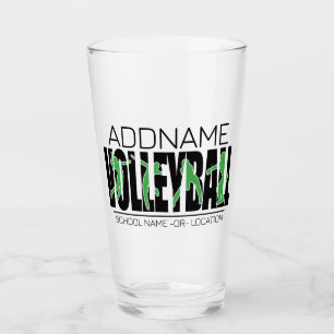 Verre Joueur de l'équipe de volley-ball ADD NOM Athlète 