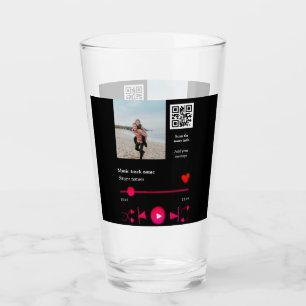 Verre Joueur de musique couple personnalisé amour q r co