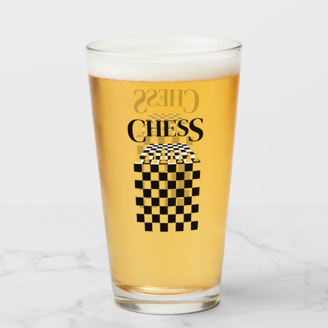 Verre Joueur d'échecs, jeu d'échecs (Dos (rempli))