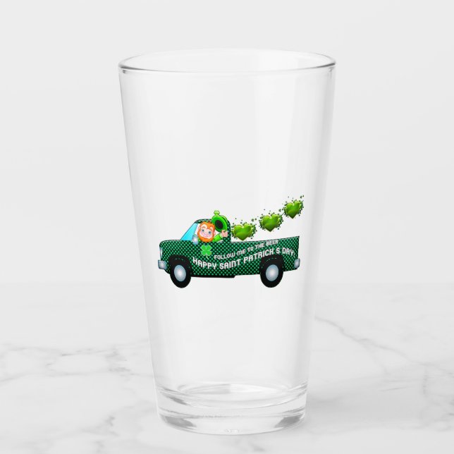Verre Jour de la Saint Patrick Irlandais Leprechaun Funn (Devant)