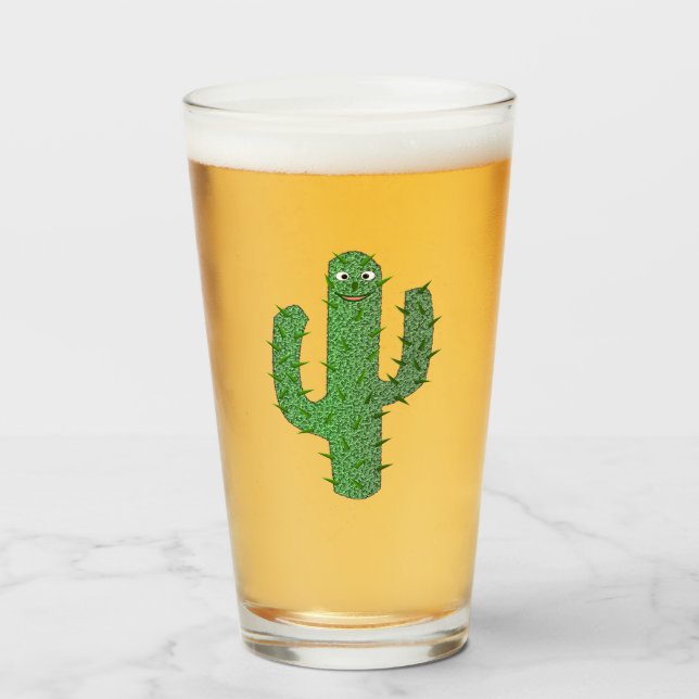 Verre Jour des morts heureux Cactus (Devant (rempli))