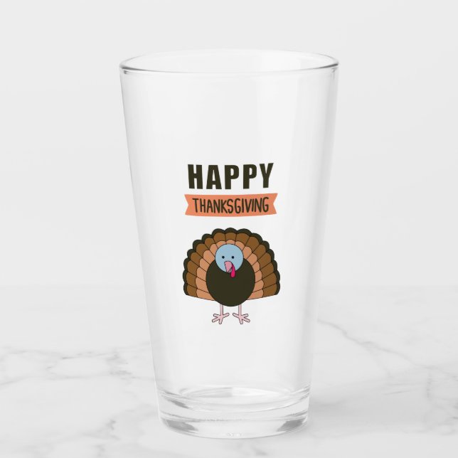 Verre Jour du bon thanksgiving Turquie Gratuit vacances (Devant)
