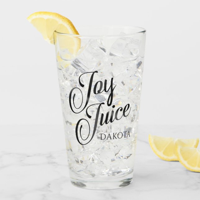 Verre Joy Juice | Script Humour d'alcool adulte avec nom (Devant glace)