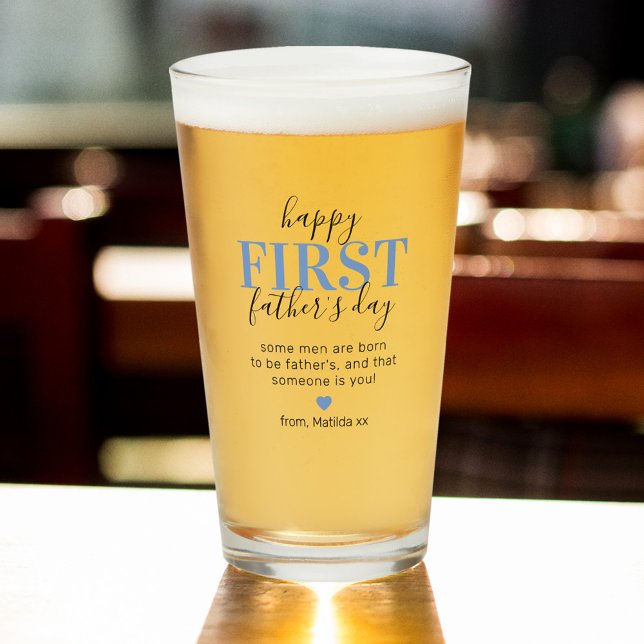 Verre Joyeuse 1ère fête des Pères Papa (Créateur téléchargé)