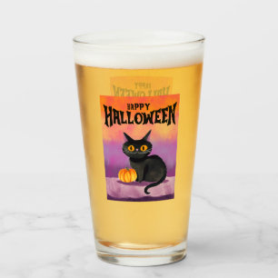 Verre Joyeuse chemise de chat Halloween