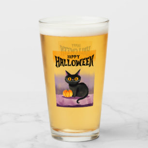 Verre Joyeuse chemise de chat Halloween