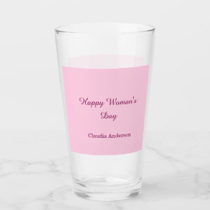 Verre Joyeuse journée de la femme rose mauve nom calligr