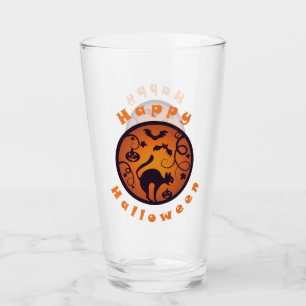 Verre Joyeuse lanterne d'Halloween araignées et chauves-