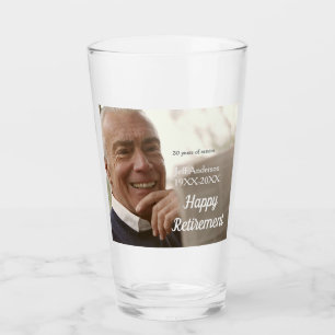 Verre Joyeuse retraite nom à ajouter photo années de ser