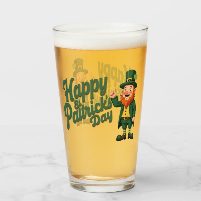 Verre Joyeuse Saint-Patrick Mignon Lutins (Devant (rempli))