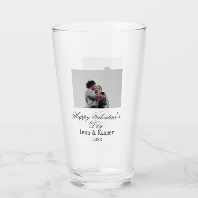 Verre Joyeuse Saint-Valentin couple photo moderne simple (Devant)