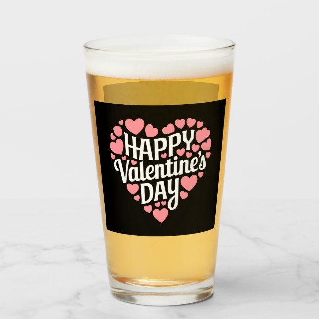 Verre Joyeuse Saint Valentin drôle Cœur Amour Valentin  (Devant (rempli))