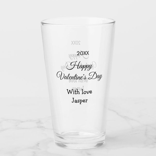 Verre Joyeuse Saint-Valentin nom amour simple année styl (Devant)