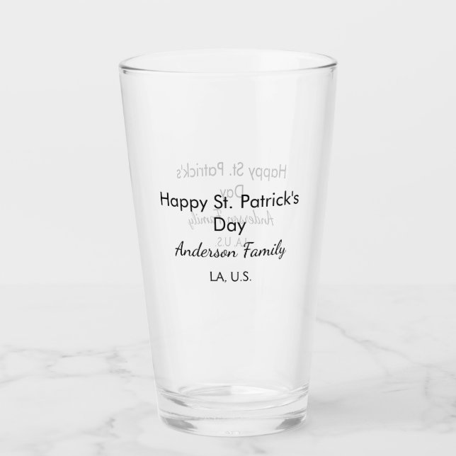 Verre Joyeuse st. Patrick nom famille lieu simple g (Devant)