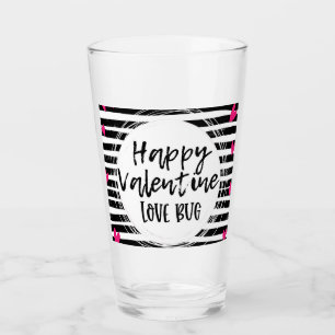 Verre joyeuses valentines adorent bug, cadeau de la Sain